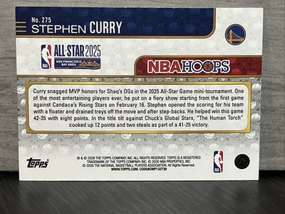 Stephen Curry 2025-26 Topps NBA Hoops All Star Foil #275 Golden