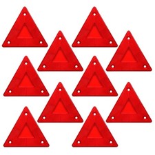 Red Safety Reflector Warning Sign 10-Pack Slow Moving Vehicle Triangle