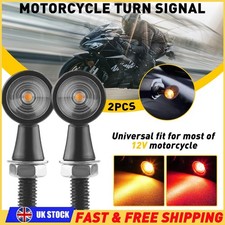 Amber + Red Motorcycle LED Bullet Mini Turn Signal Brake Light Blinker UK STOCK