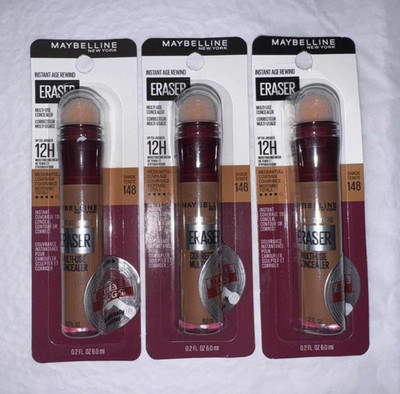 x3 ~ Maybelline INSTANT AGE REWIND ERASER Multi-Use Concealer SEALED ~ Shade 148