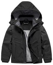 Ski Jacket Big Boys Winter Coats Mountain Sportswear Black 10/12