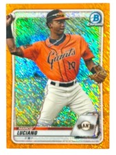 2020 Bowman Chrome Marco Luciano Orange Shimmer 1/25 Giants 