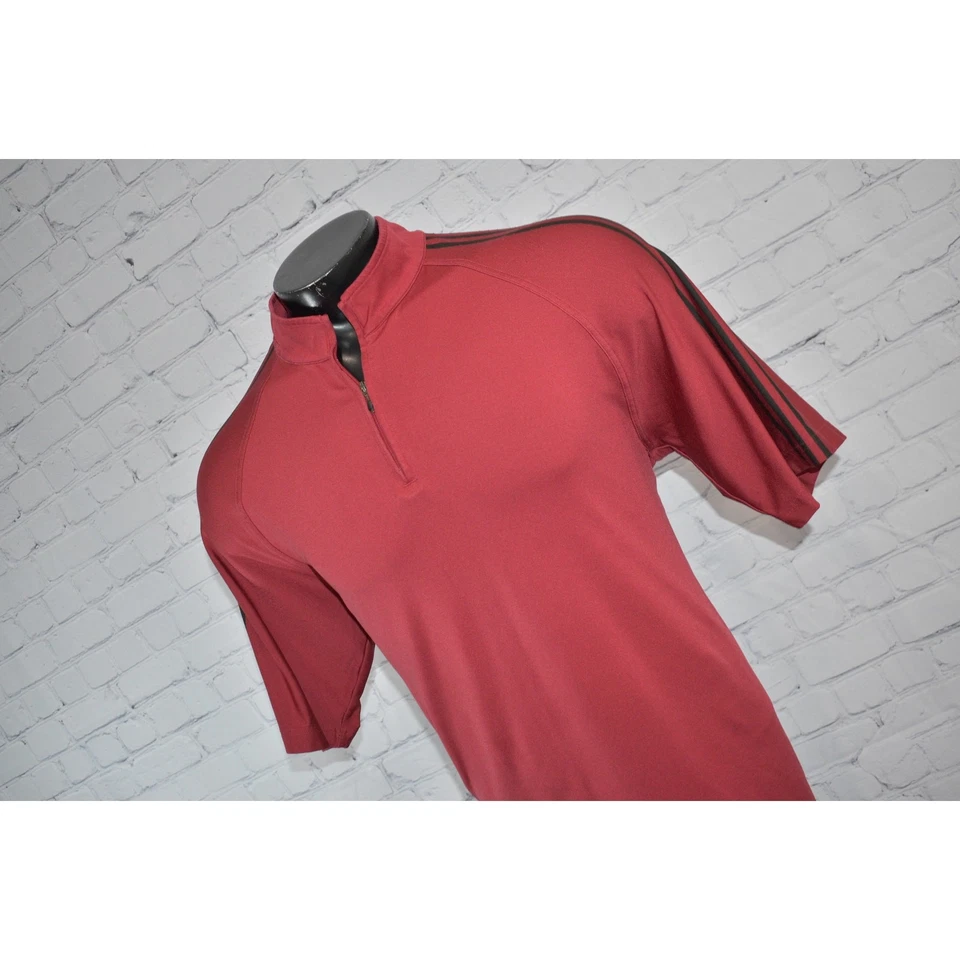 Adidas Golf Pullover Shirt 1/4 ZIP Men Size Large Performance Polyester Maroon - Image 3 of 4