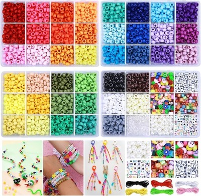 Create Jewelry with 4350 Pcs Rainbow Pony Beads for Kids  Crafting Fun