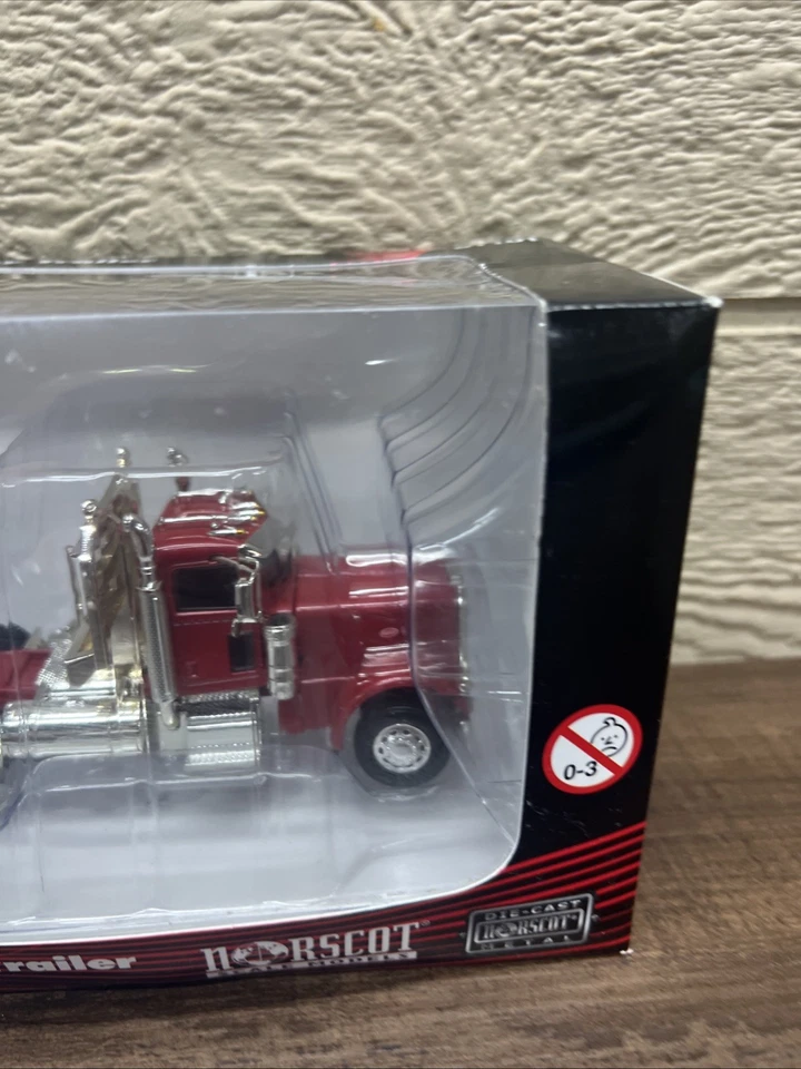 1:50 Norscot Black Peterbilt Tri-Axle with Lowboy Flatbed Equipment Trailer New - Image 2 of 4