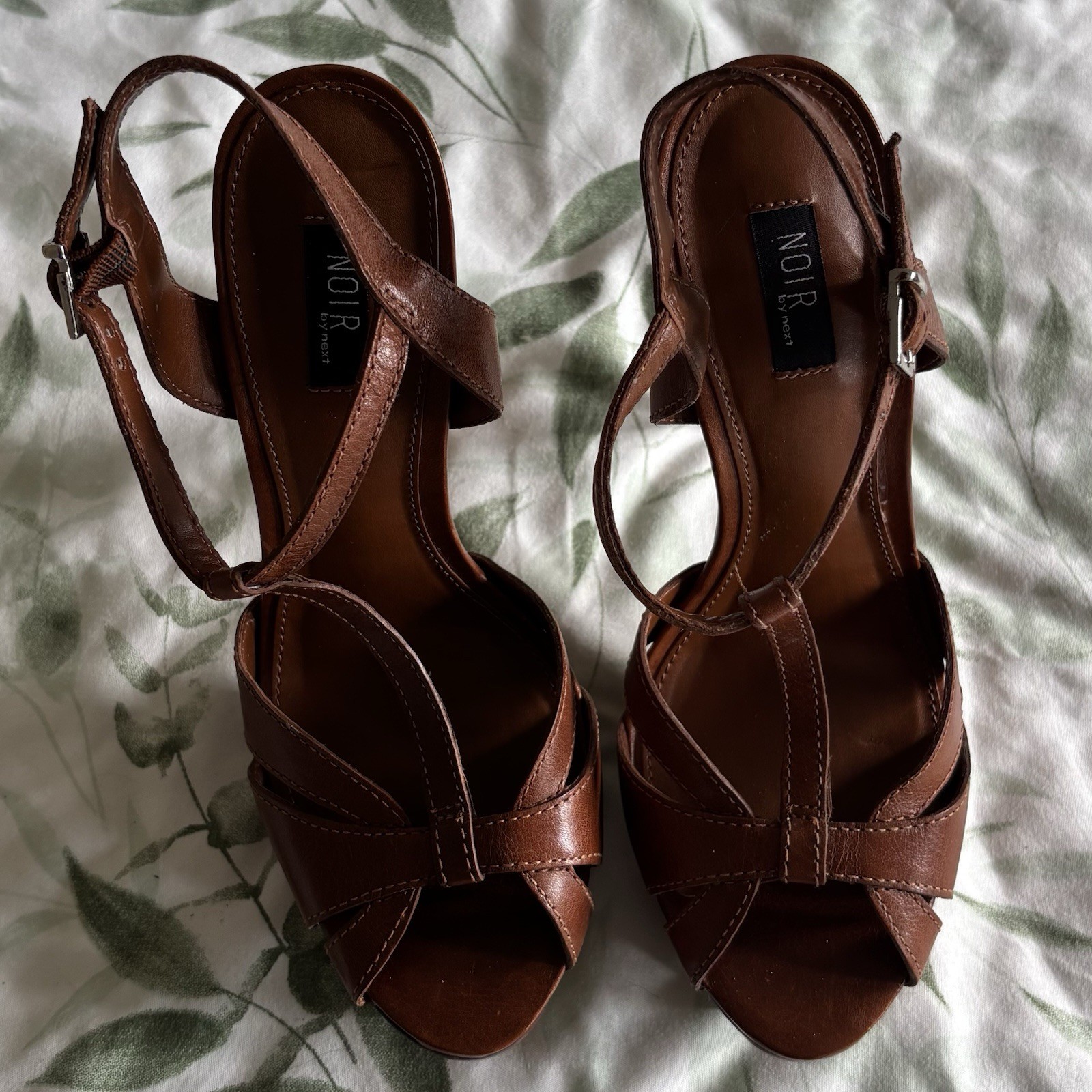 Noir by Next Ladies Size 5 Strappy Women's High Heel Shoes - Brown RRP £58