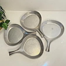 Set of 4 Bon Chef 5011 Pewter-Glo Salad/Sandwich Serving Skillets