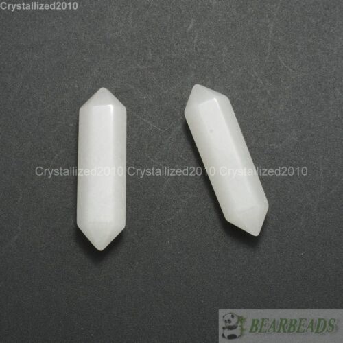 Natural Gemstone Hexagonal Pointed Reiki Chakra Raw Wand Pendant Beads Healing - Picture 37 of 56