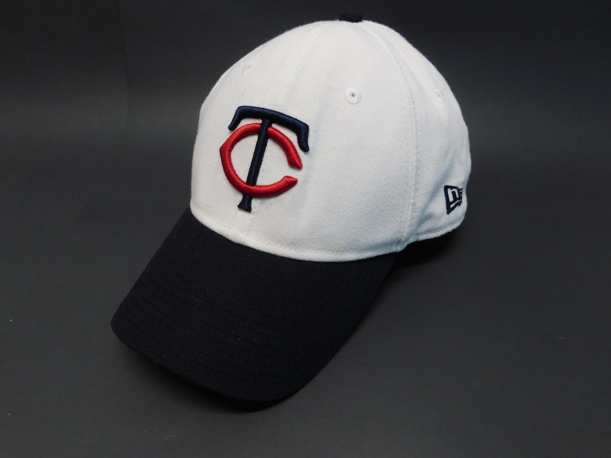 MN Twins Hat New Era Fitted 1/2 Baseball Cap White Black MLB Dual Logos