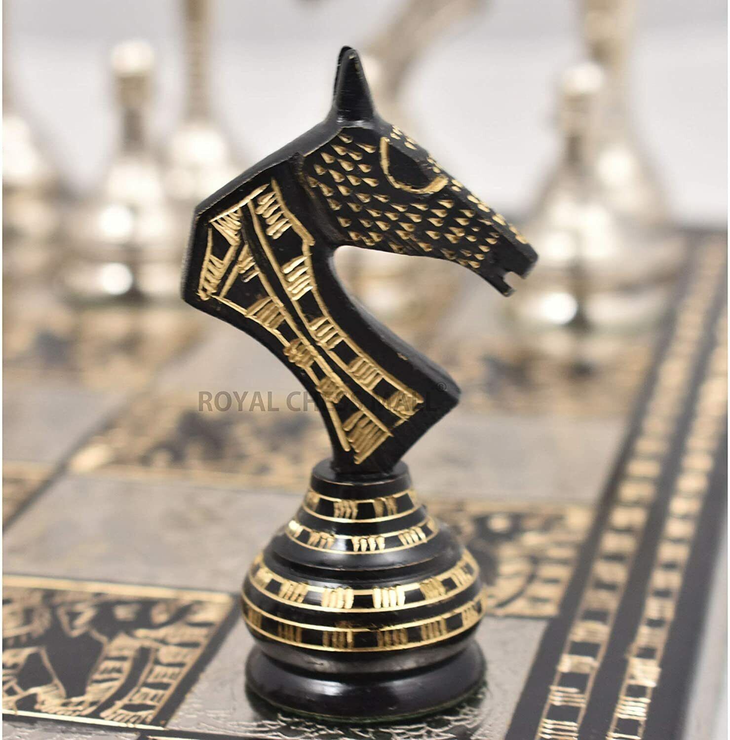 Chess Game Board Set Collectible Handmade Luxury Heavy Metal Brass Chess  Board Set for Professionals and Adult for Tournament (14 Inches) by INDUS