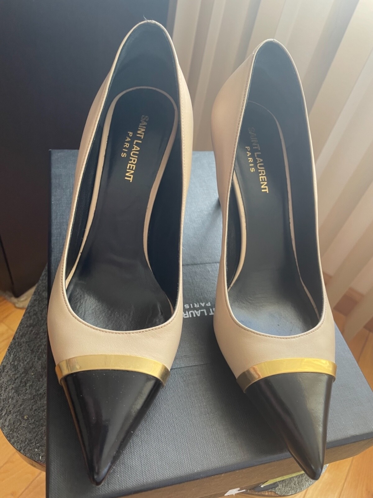 Saint Laurent Paris decolte nude nere tacco 40 5 US 10 ottime condizioni