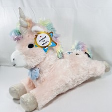 FAO Schwarz Glow Brights Toy Plush LED Sound Pink Unicorn 15" Stuffed Animal