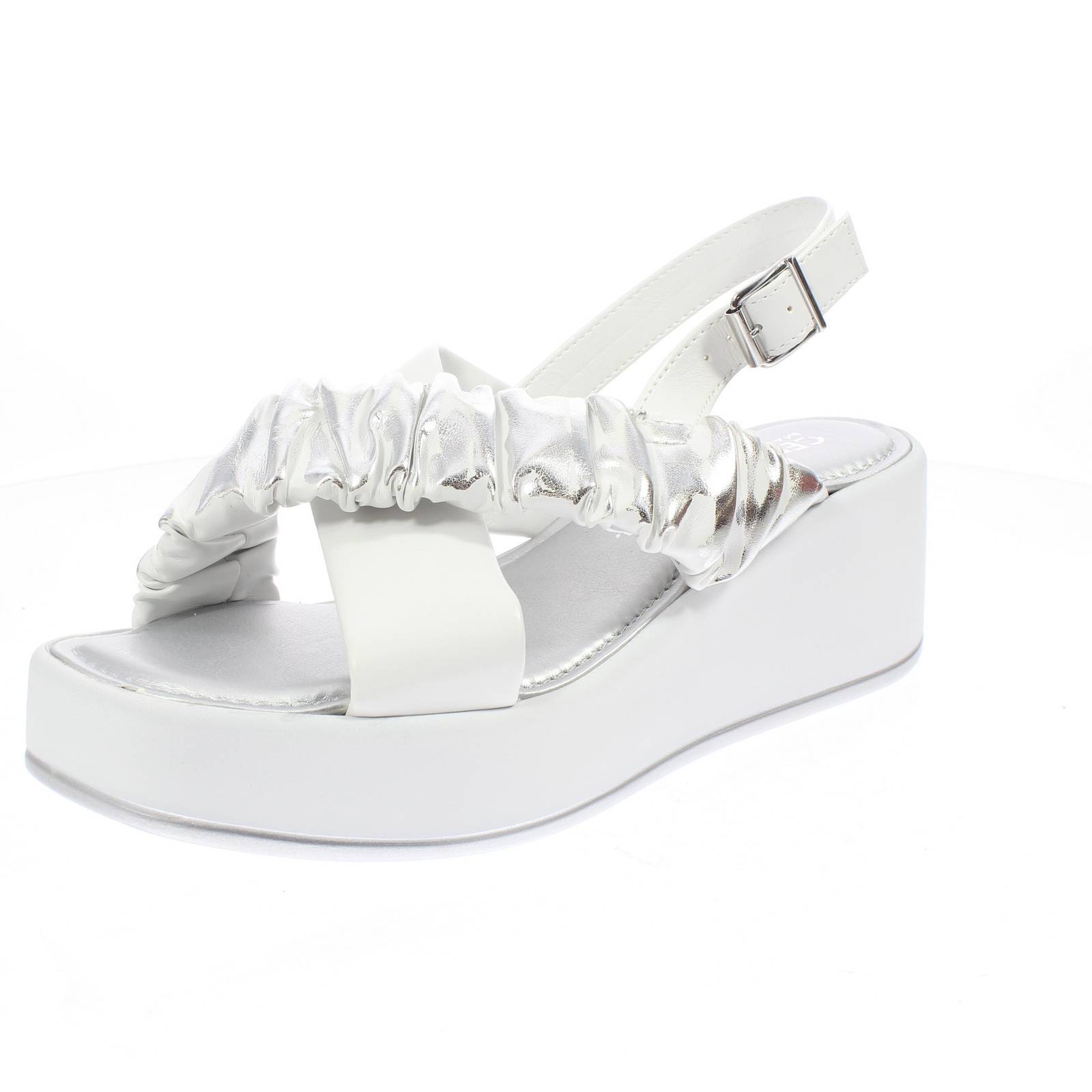 Био Сандали в Синтетико-Кон-Зеппа-Бьянко - Талья, 36, Скарпе, Донна Сандали-Зеппа