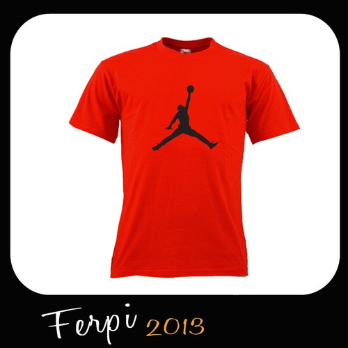 T-SHIRT MICHAEL JORDAN - Maglia Michael Jordan Rossa Stampata Nera | eBay