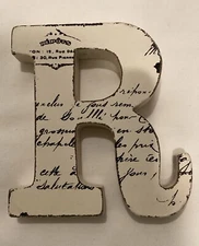 White Wooden Letter “R” - Free Standing Block - French Design - Decoration - NEW
