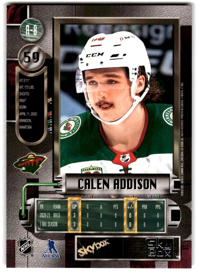 2021-22 Skybox Metal Universe '97-98 Retro Calen Addison Rookie #R-8 Minnesota - Image 2 of 2
