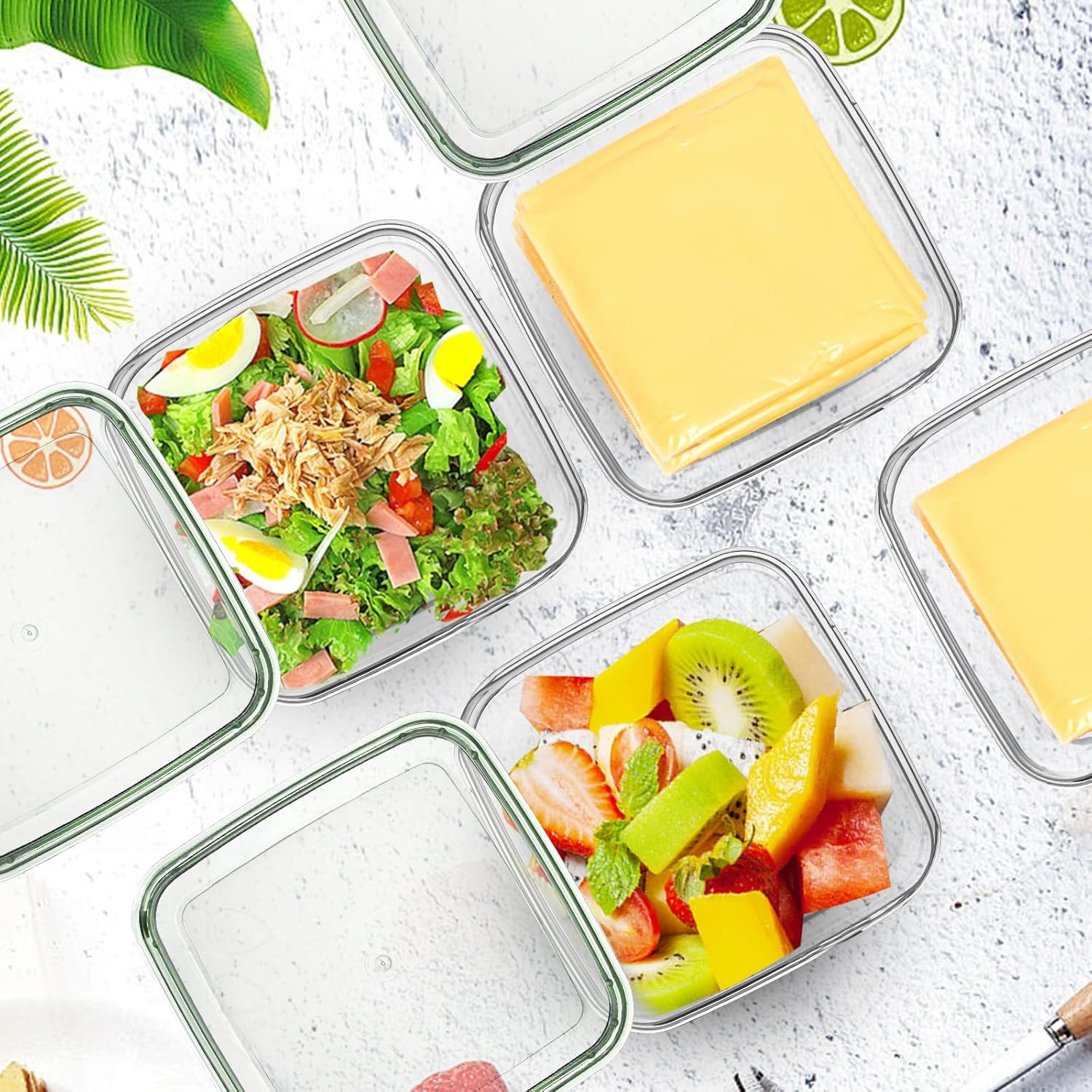 4 Pack Sliced Cheese Container for Fridge, Butter Block Cheese Slicer Holder wit