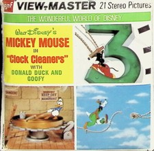 Walt Disney's MICKEY MOUSE Clock Cleaners 3d View-Master 3 Reel Packet SEALED