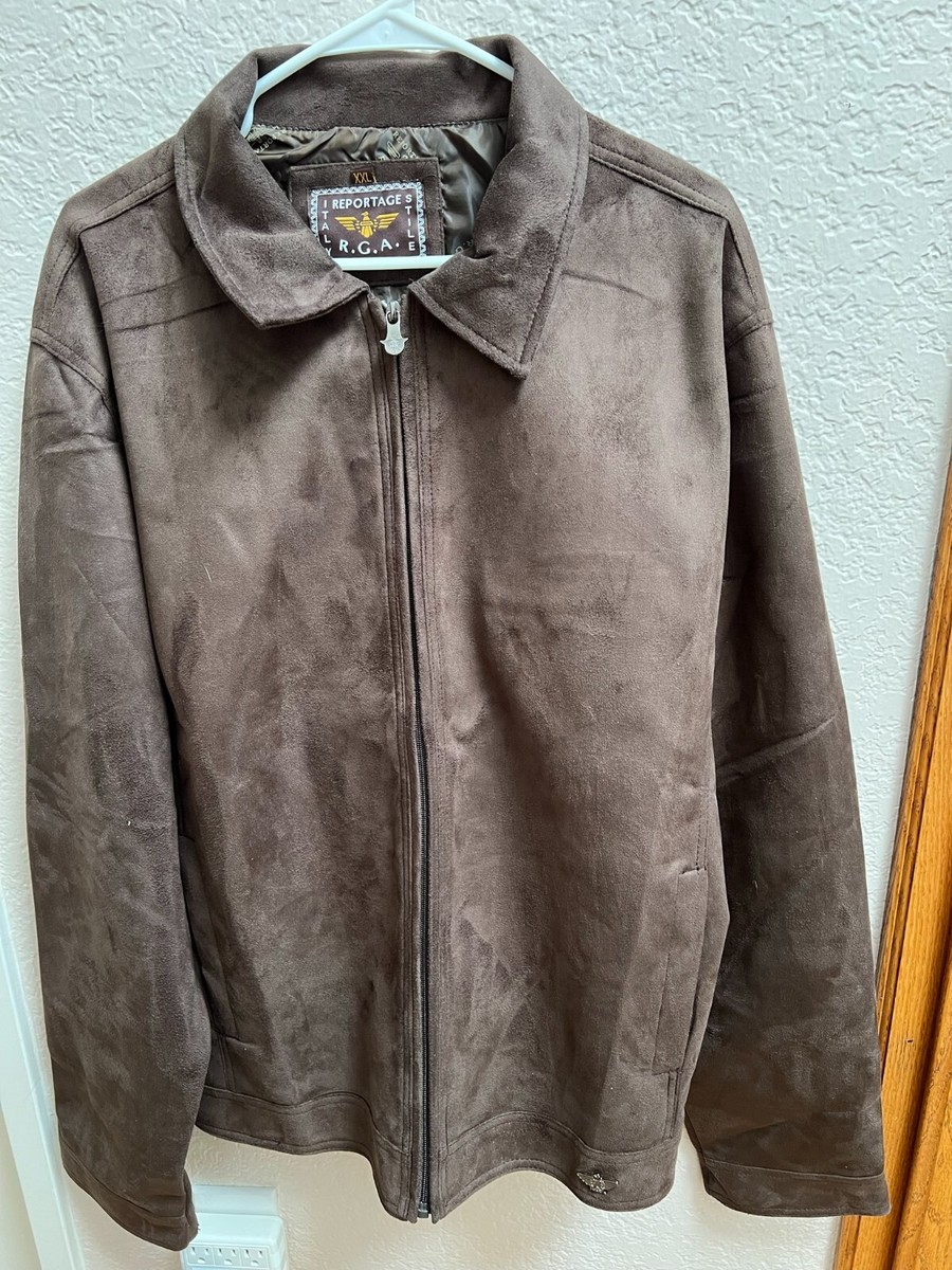 90s RGA イタリア製 スエードジャケット ブラウン XXL Reportage R.G.A. Stile Suede Classic Jacket Italy - Brown