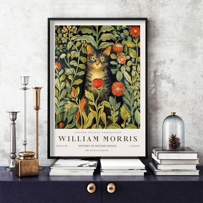 William Morris Druck, William Morris Ausstellung Poster Katze (99c)