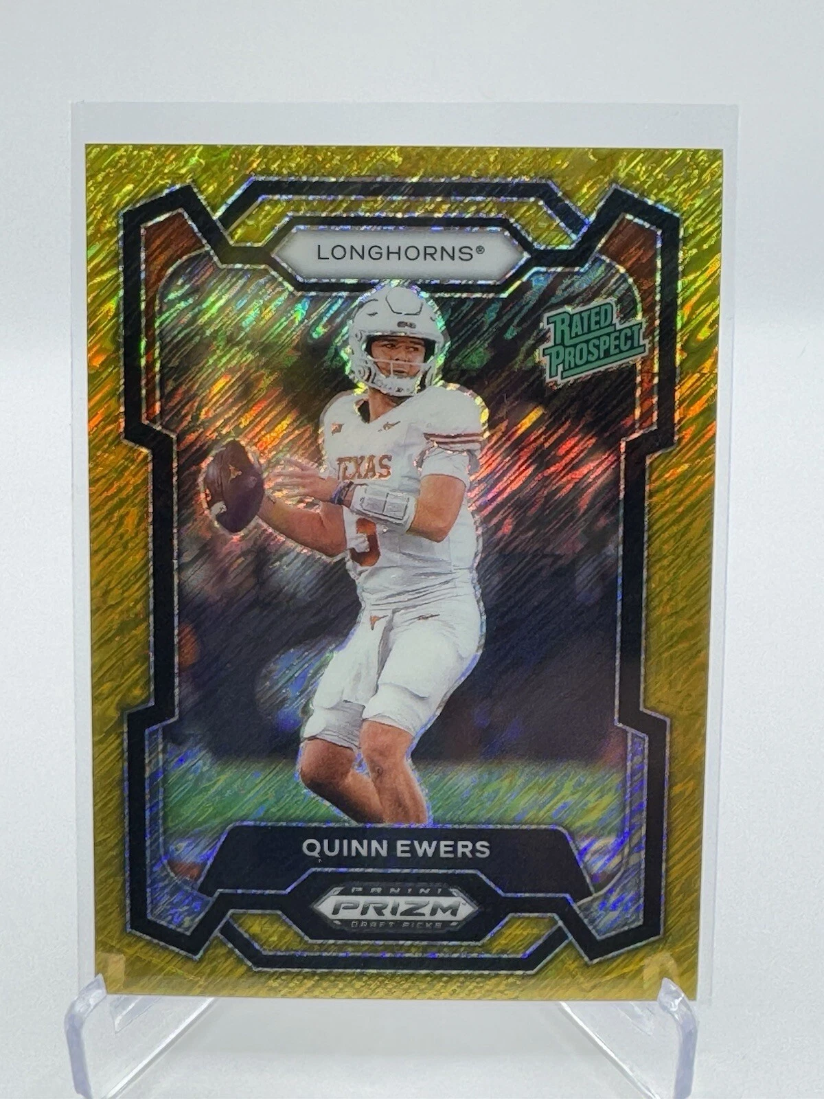 2024 Prizm Draft Picks Quinn Ewers FOTL Gold Shimmer Rated Prospect 5 /15 Texas