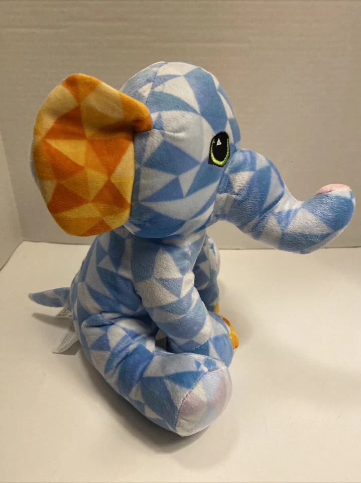 Juguete de peluche geométrico Lovey 11" Fiesta Elephant azul naranja púrpura Foto 4 de 4