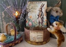 PRIMITIVE ANTIQUE VINTAGE FOLK STYLE EASTER BUNNY RABBIT INN TAVERN 1778 SIGN