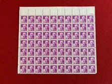 1947, THOMAS EDISON, "Un-Used" Sheet of (70) US .03 Stamps (Scarce / Vintage)