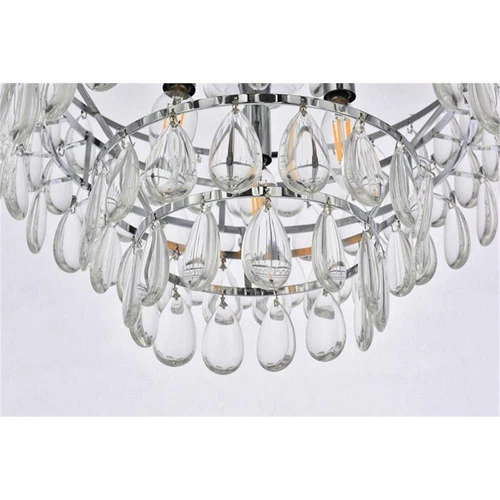 Elegant Lighting Mila 16" Contemporary Iron and Crystal Pendant in Chrome - Picture 5 of 8