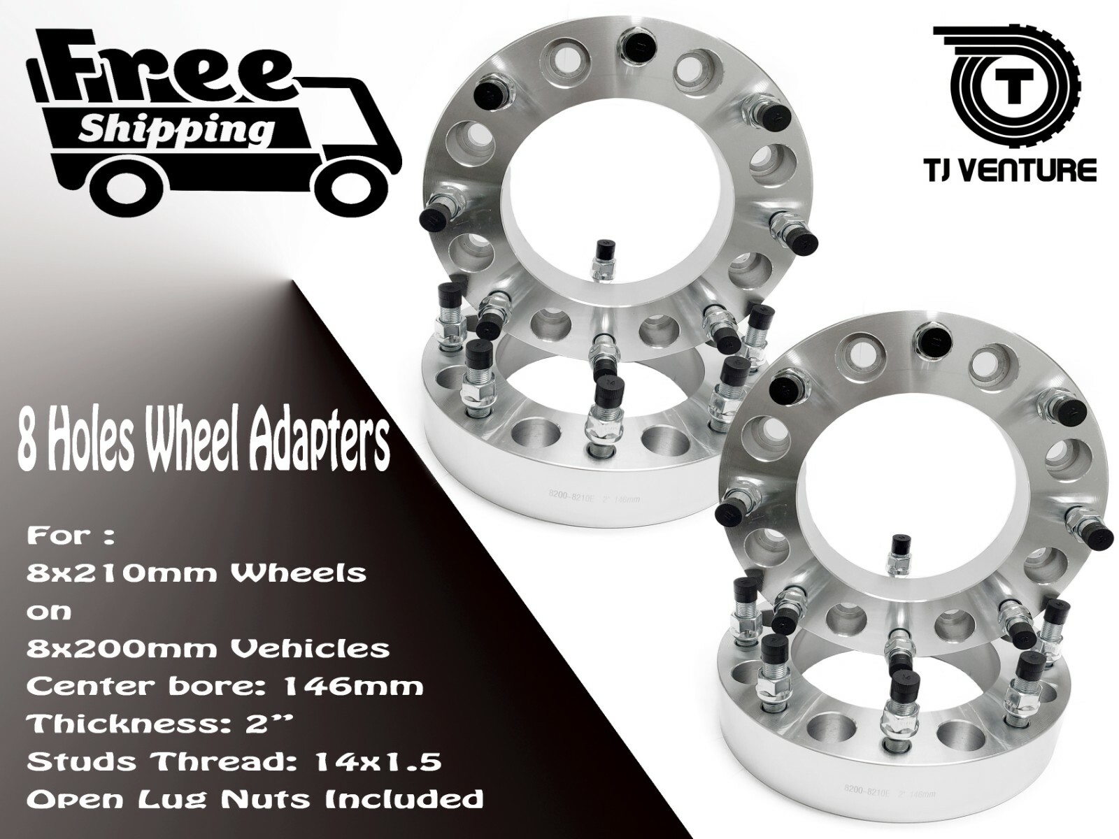 4PC 8x200 TO 8x210 WHEEL SPACER ADAPTER 2" INCH THICK FITS FORD F350