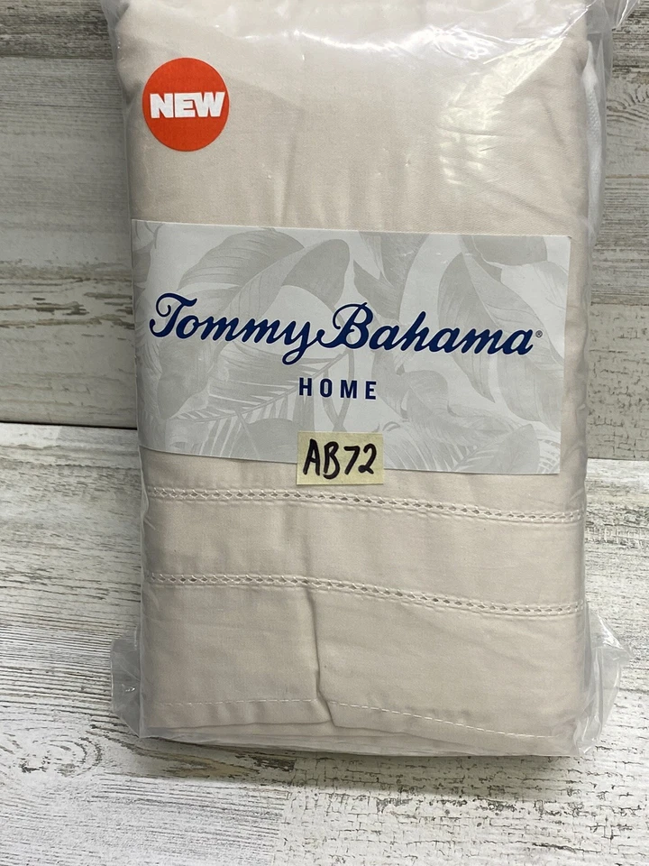Tommy Bahama Solid Pleated King Ruffle Bed Skirt Beige New - Image 2 of 4