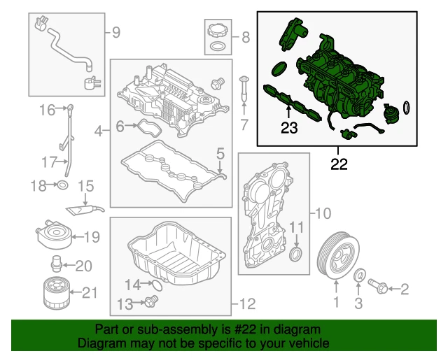 GENUINE Intake Manifold 283102GGA0 for 15-22 Hyundai Kia Optima Sorento 2.4L Foto 3 de 4