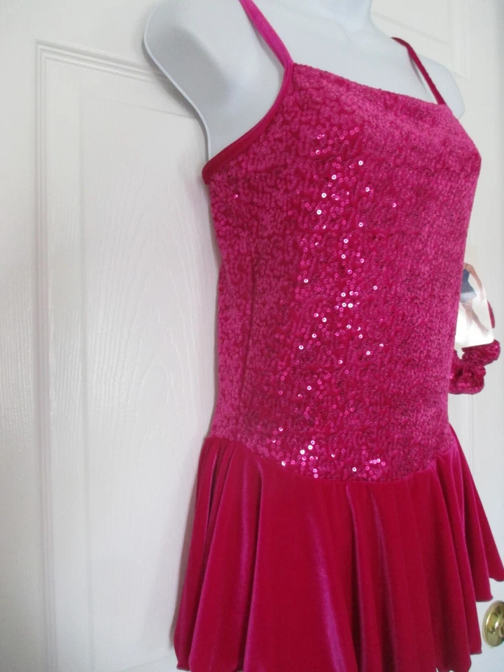 Nuevo con etiquetas Vestido de Patinaje Artístico Mondor Lentejuelas Talla M Rosa Fucsia 2919 Foto 2 de 4