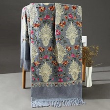 Pashmina Shawls Embroidery Flower Wrap Chal Soft Cashmere Scarf Poncho Cape