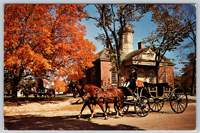 Virginia Courthouse Williams James City County Williamsburg Vintage Postcard