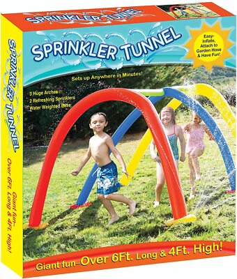 Giant Ft High Inflatable Sprinkler Kids Splash Tunnel Long