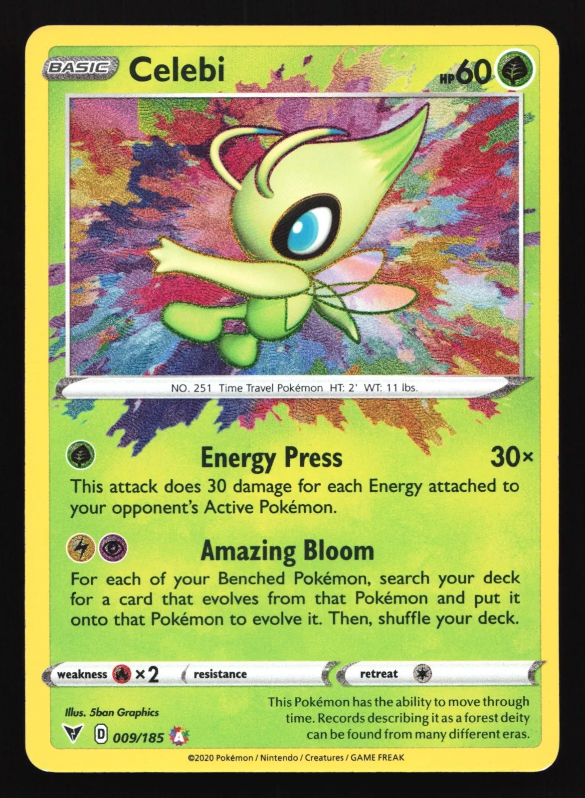 Pokemon Celebi 009/185 Vivid Voltage Amazing Rare Holo LP