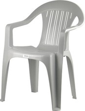 Strong Plastic Chairs Patio Garden Decking Outdoor Partying Stackable In White