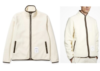 $325 Norse Projects Men's Natural Frederik Tab Series Cream Fleece Jacket XL