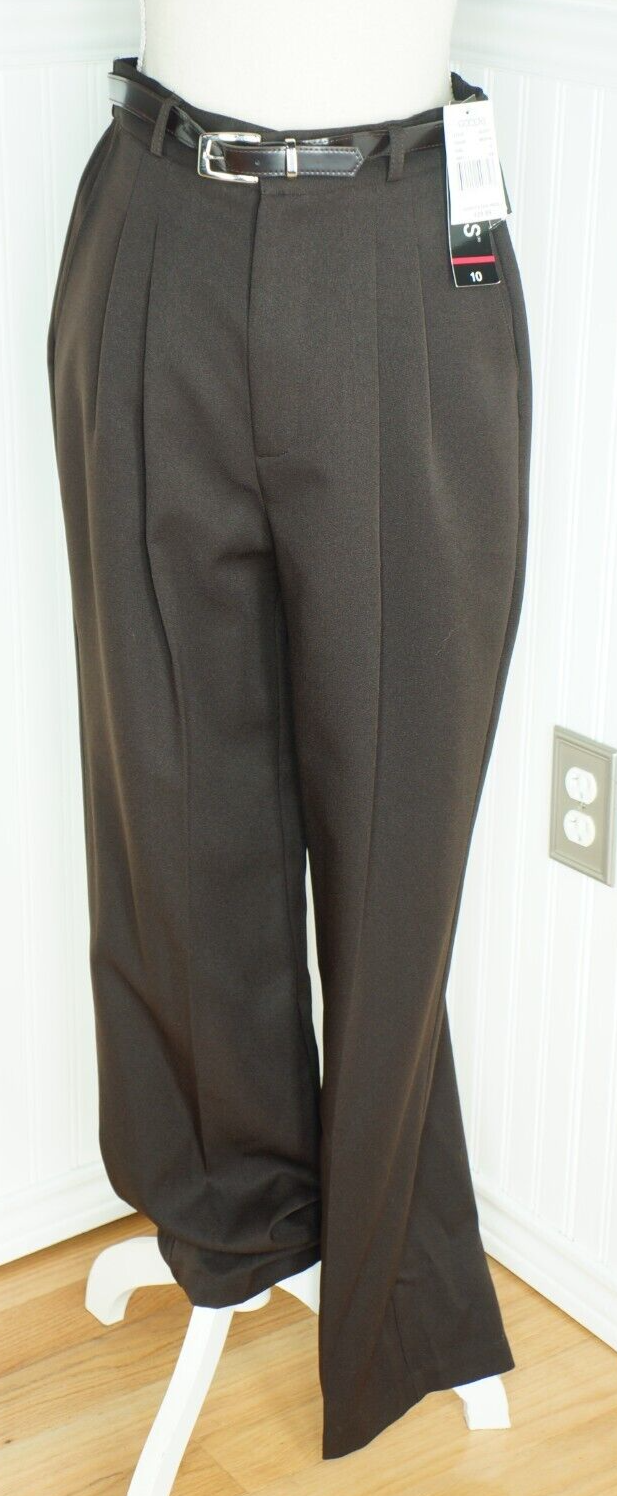 NEW Briggs New York Women's Dress Pants Brown Size 10 Pleated Elastic High  Waist | eBay