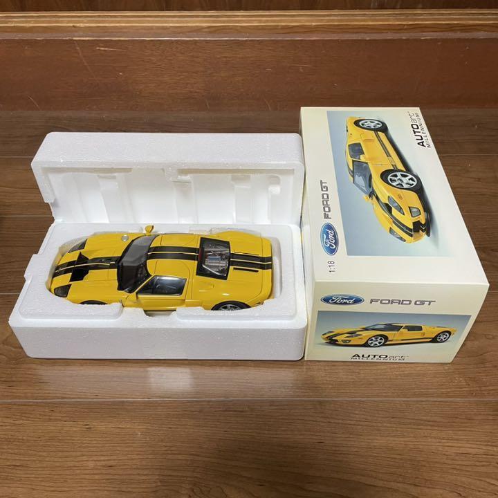 Mint] AUTOart 1/18 Ford GT 2004 Yellow/Black Stripes [Not on