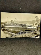 Vintage Ship Press Photo 1959 The Leonardo Da Vinci At Ansaldo Shipyard Italy