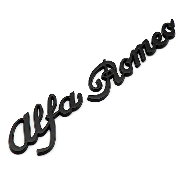 1pc Alfa Romeo Black Letters Side Fender Trunk Rear Sticker Emblem Badge Logo