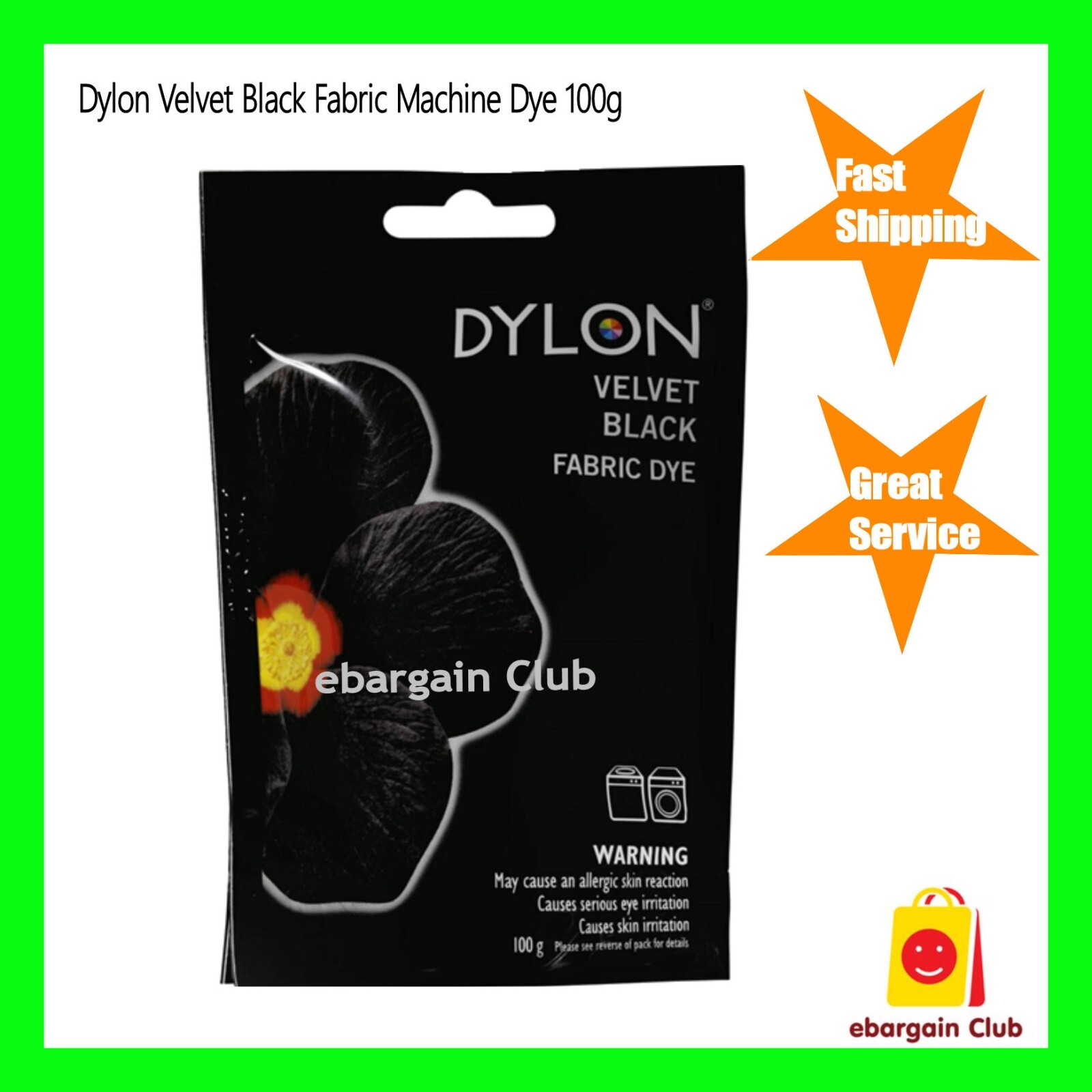 DYLON Fabric Dye Velvet Black, 100g for sale online eBay