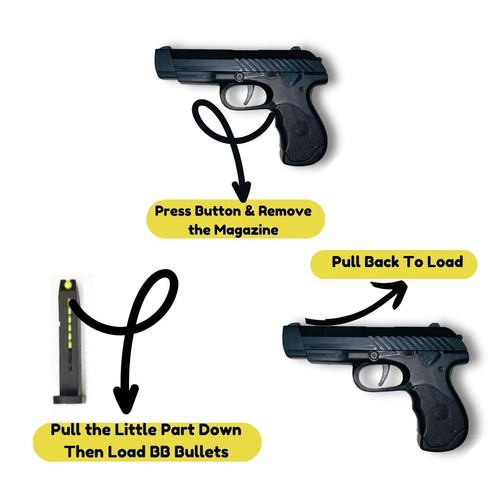 Set of 2 Mouser BB Toy Guns IK Exclusive Air Pistol Look Free Bullets Included