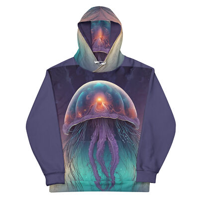 ''Inner Sea'' Unisex Hoodie Psychedelic Space Jellyfish Galactic Cnidarian ET