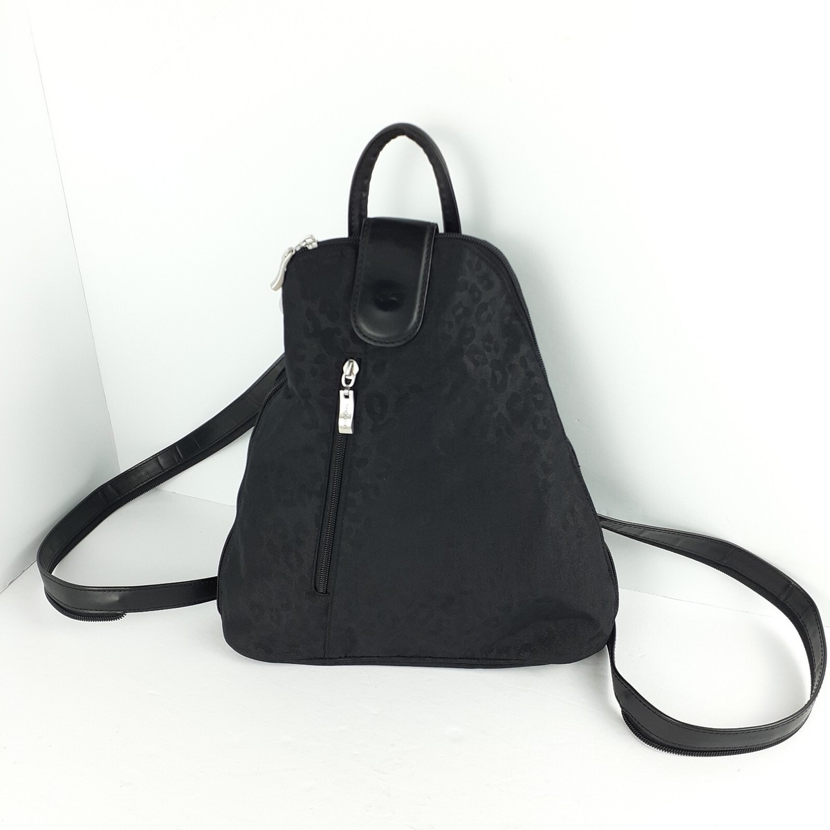 Baggallini Metro Backpack Convertible Sling Bag Travel Black