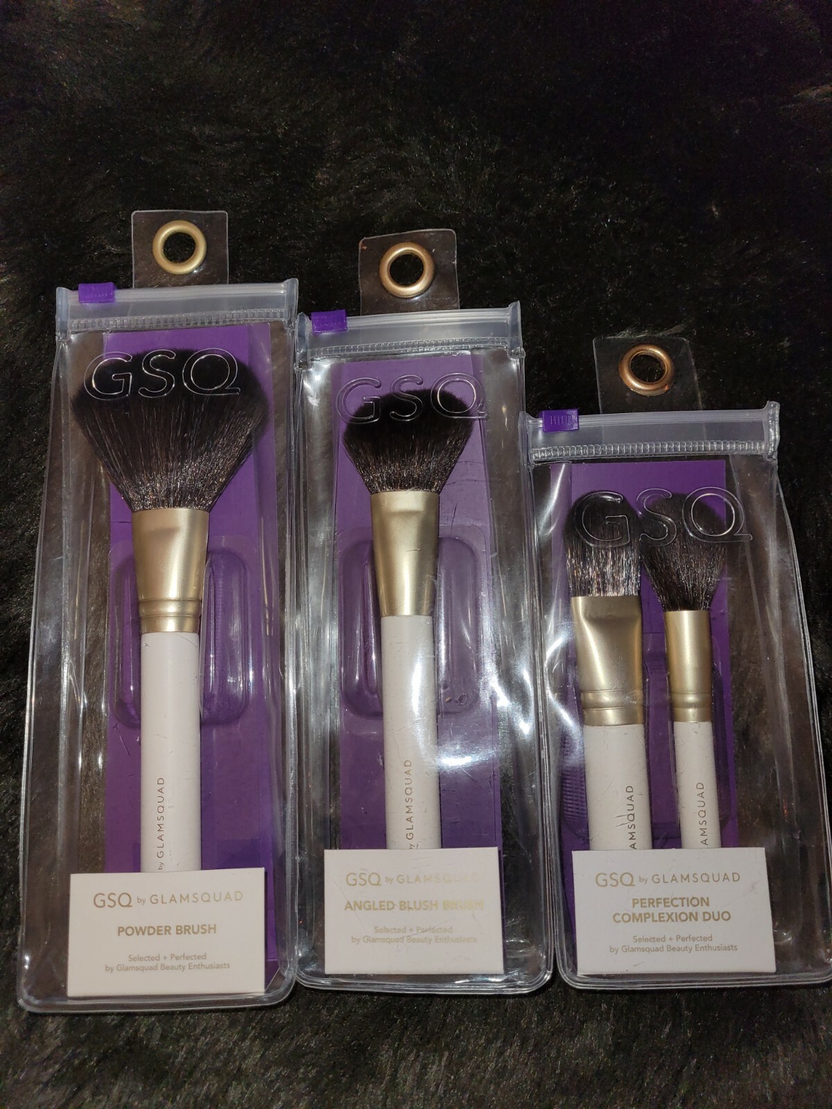 GSQ Glamsquad makeup brushes × 3 Powder Angled Blush Complexion Duo