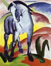 Oil painting abstract horse impressionism Blue-Horse-I-Franz-Marc hand painted