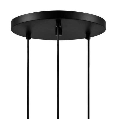 Hampton Bay Pendant Hanging Light W/Clear Glass Shades Regan 3-Light Matte Black - Picture 4 of 5